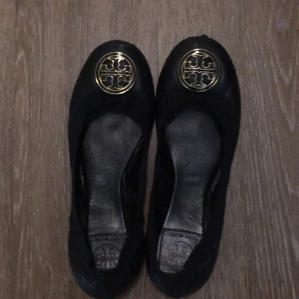 Tory Burch Black Caroline flat- gently worn